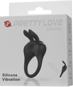 PRETTY LOVE - DAVION ANILLO VIBRADOR RABBIT NEGRO