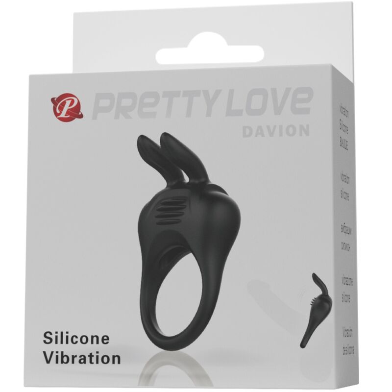 PRETTY LOVE - DAVION ANILLO VIBRADOR RABBIT NEGRO