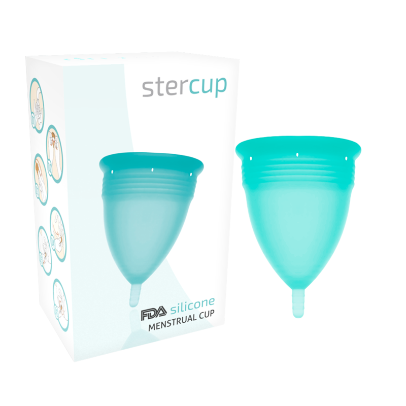 STERCUP - COPA MENSTRUAL FDA SILICONA AQUAMARINA TALLA S