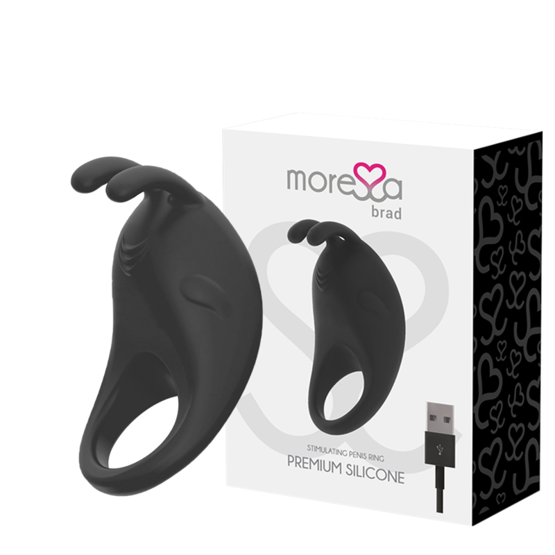 MORESSA - BRAD PREMIUM ANILLO VIBRADOR RECARGABLE SILICONE NEGRO