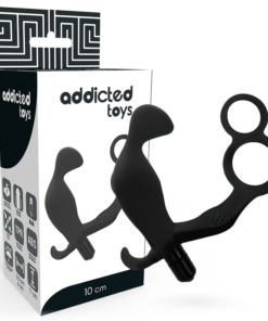 ADDICTED TOYS - DILATADOR ANAL CON ANILLA DOBLE PENE Y TESTICULOS NEGRO