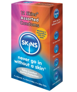 SKINS - PRESERVATIVOS NATURAL + FINO + PUNTOS ESTRIAS 12 UDS